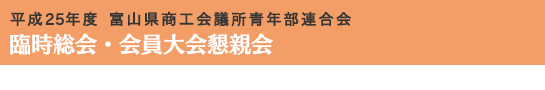 平成25年度 富山県商工会議所青年部連合会　臨時総会・会員大会懇親会